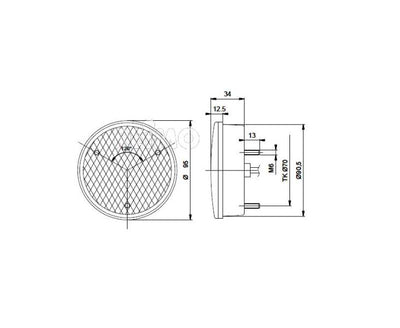 LED-BlinkBremsSchlußleuchte 12V, 3/4/0,5W IP67 500 mm Kabel klar