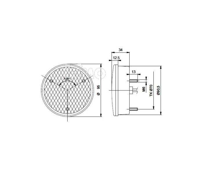 LED-BlinkSchlußleuchte 12V, 3/0,5W IP67 500 mm Kabel klar