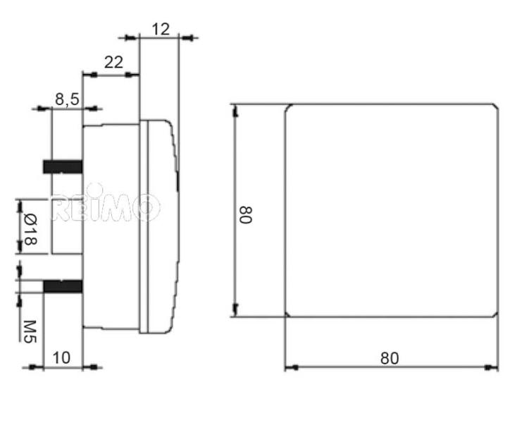 LED-BremsSchluß 12V, 4W IP67 500 mm Kabel klar