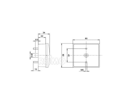 LED-Blinkleuchte 12V, 5W IP67 500 mm Kabel klar