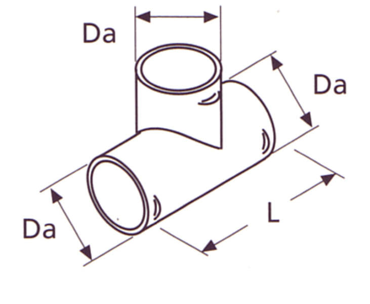 T-Stück zur Rohrverbindung 90mm