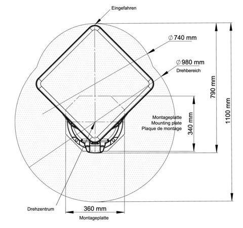 Antenna piatta satellitare Caro Vision senza ricevitore