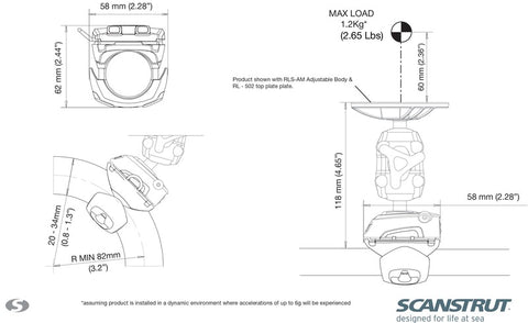 ROKK - Base per montaggio su tubi tondi
