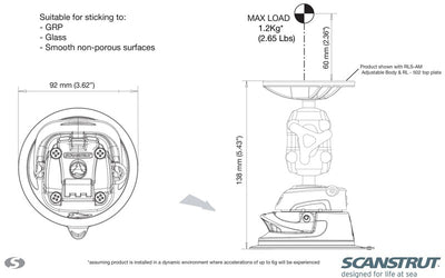 ROKK - Basis mit Saugnapf für haltesystem