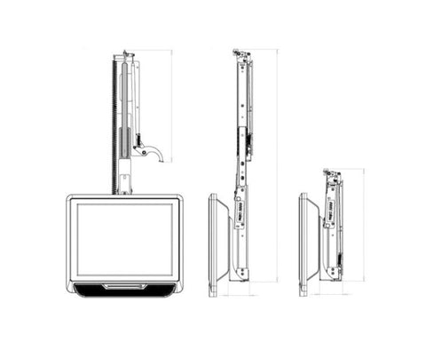 Manueller TFT-Auszug, vertikal von oben nach unten
