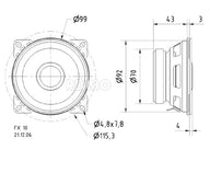 Haut-parleur coaxial 2 voies 4"