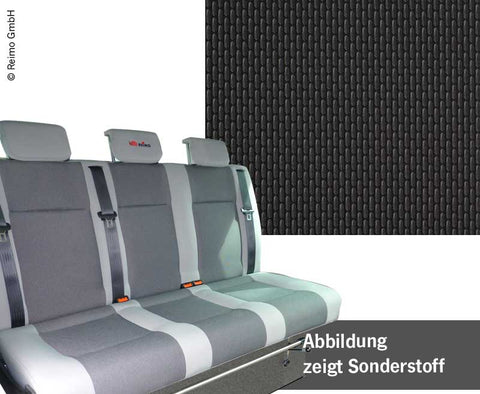 Banquette de couchage VW T6.1, V3100 taille 10 rigide, 3 places, sellerie Briks 2 couleurs chauffantes