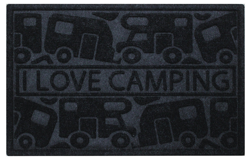 Fussmatte KERA KAMP 40x60cm, schwarz, PP/Gummi, Motiv: Motorhome/Caravan