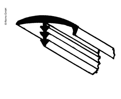 Bordure en T avec nez, couleur : argent 40 m