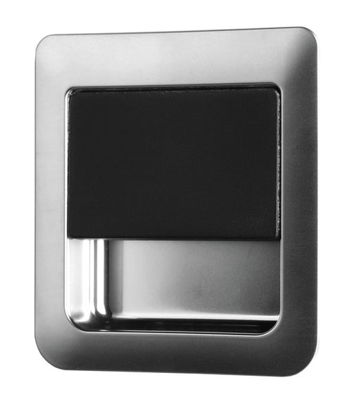 Serratura a scatto 55 x 59 mm per spessori porta 12 - 18 mm - Cromo opaco / nero