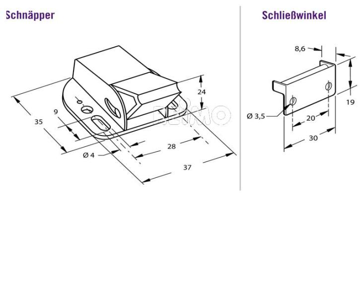 Kunststoffschnapper - Zuhaltungen