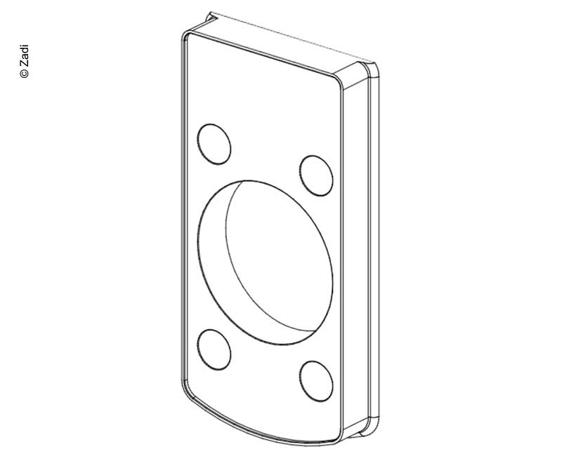 Türschloss-Distanzplatte für Wandstärke 13mm für Art.-Nr. 52601 / 52602