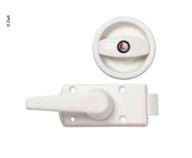 Serrure de caravane droite en blanc / pour porte à ouverture à droite