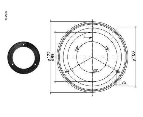Guarnizione in gomma per filtro 123x84mm nero