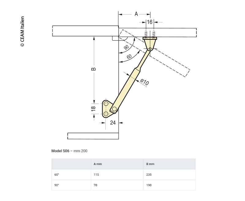 Stützklappenhalterung 20 cm