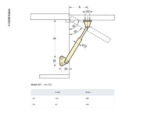 Supporto per aletta 25 cm