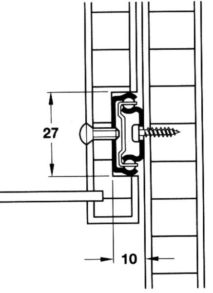 Rail de guidage de tiroir 342 mm, 1 paire