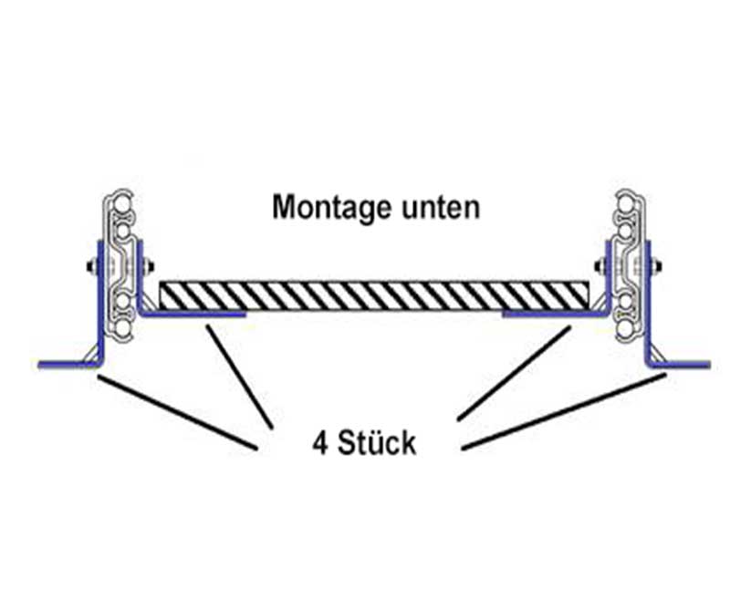 Befestigung für Vollauszug, Länge: 711 mm, 2x L-Winkel