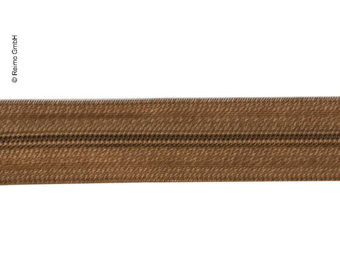 Endlos Reißverschluss als Meterware in braun, 2,5cm breit