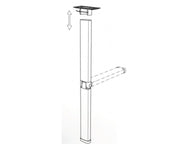 Gamba del tavolo pieghevole Van, altezza 600 mm, alluminio anodizzato