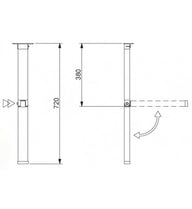 Gamba del tavolo pieghevole Van, altezza 600 mm, alluminio anodizzato