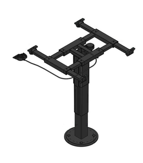 Tavolo elevatore a colonna singola 355-735 mm, corsa 375 mm, girevole a 360°