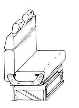 Komplettset Divan 502, Bedienhebel links, Bezug grau gestreift