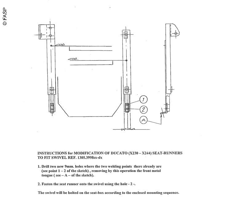 Drehkonsole Original+FASP, Fiat Ducato Typ 244, Peugeot Boxer, Citroen Jumper