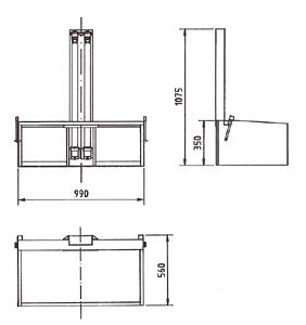 3-Punkt Gurtbock B99 x T56 x H107,5 cm