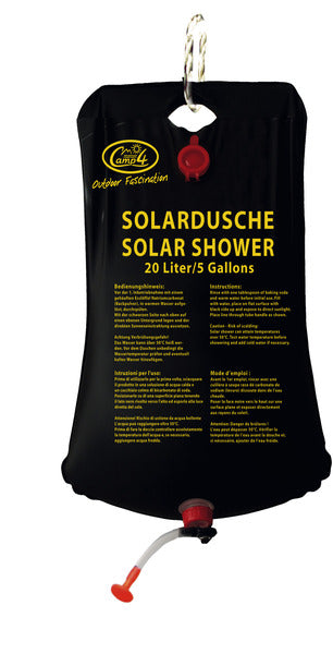 Doccia solare con dispositivo di sospensione, volume 20 litri