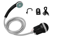 Campingdusche, mit Akku und USB-Ladekabel