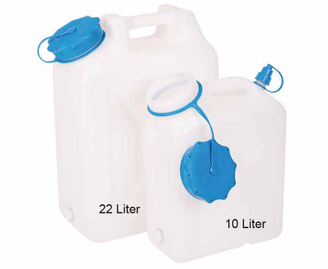 Tanica per acqua a collo largo da 22 litri, forma arrotondata, protezione UV