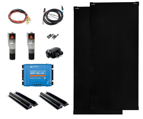 360W Solar Anlage Wohnmobil, Komplettanlagen "BLACK LINE"