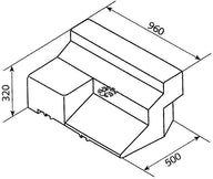 Réservoir d'eau 80l, Ducato/Boxer/Jumper Bj.94-06