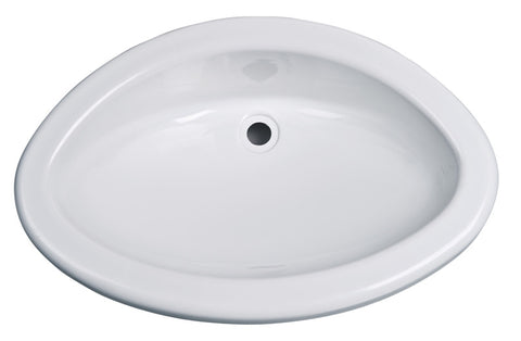 Lavabo da incasso Oval Maxi, materiale polistirolo bianco lucido