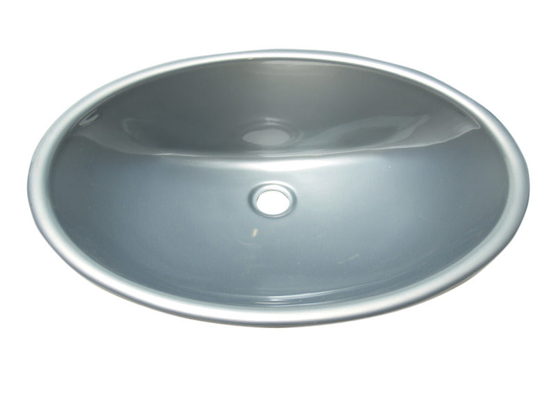 Einlege-Waschbecken - Oval Material Kunststoff silber hochglänzend