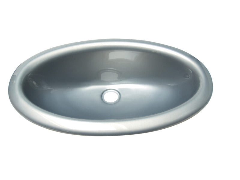 Einlege-Waschbecken - Oval Material Kunststoff silber hochglänzend