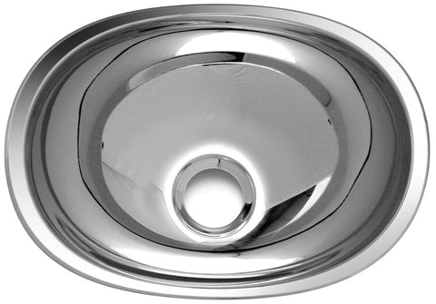 Lavabo ovale in acciaio inox 432