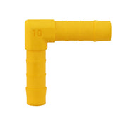 Raccordo angolare a 90° per tubo dell'acqua da 10 mm – Bianco e giallo