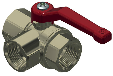 3 Wege Aluminium-Absperrhahn, 1/2" Innengewinde