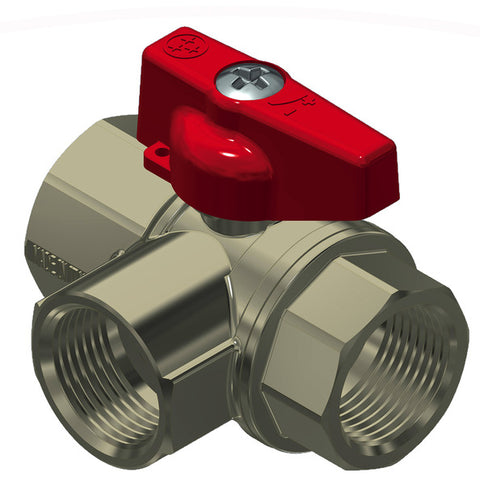 3 Wege Aluminium-Absperrhahn, 3/8" Innengewinde