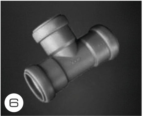90° T-Stück für 28 mm Rohre