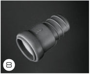 Raccord adaptateur de tube vers tuyau spiralé 28 mm – Gris
