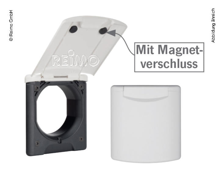 Servicesteckdose Magnet anthrazit 130x145mm, Montage-DM 95mm