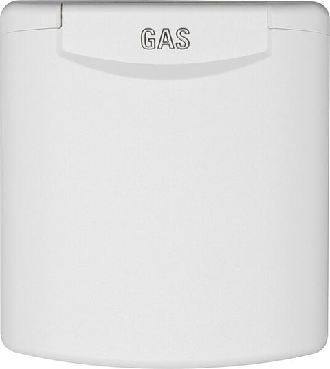 Presa gas 120x135 mm con chiusura magnetica, interasse 95 mm, bianca