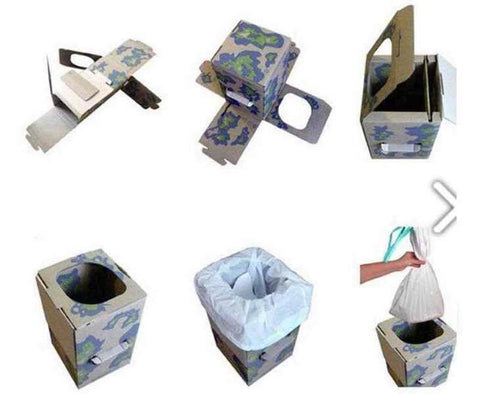 CareBag Cleanis mobile Falttoilette aus Karton / Campingtoilette / Camping-WC