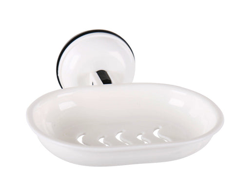 Porta sapone con ventosa, bianco, fino a 2 kg