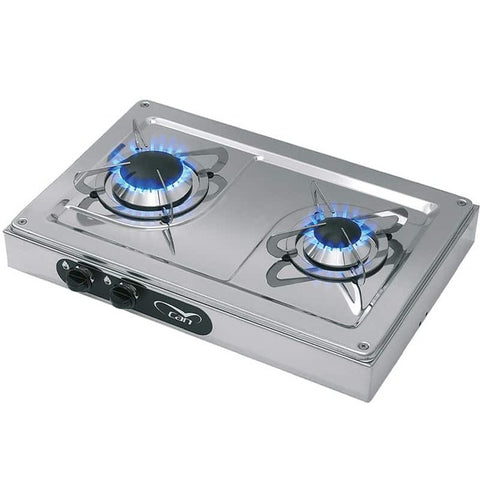 Réchaud 2 feux inox L44 x l29 x H9 cm