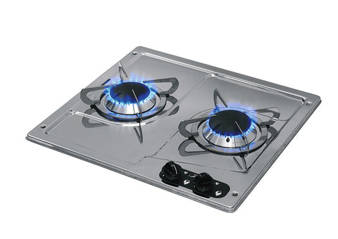 Réchaud 2 feux inox L38 x l36 x H4+9 cm
