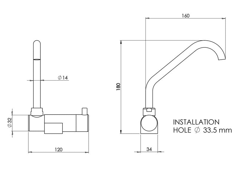 Einhebelmischer für Waschbecken 350x320x180 70508